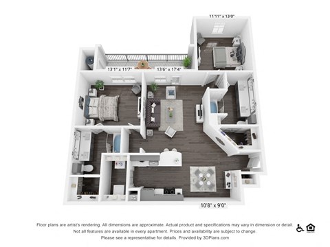 B2 Floor Plan at 3500 Westlake Apartments, Austin, TX, 78746